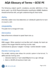 AQA Glossary of Key Terms