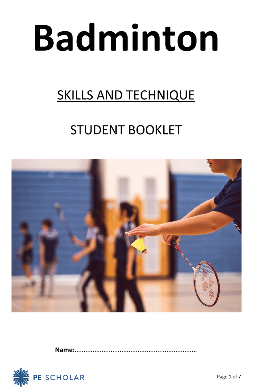 gcse pe coursework badminton examples